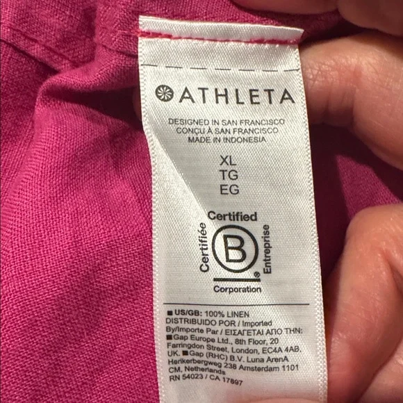 Athleta Retreat Linen Linen Button Down top. XL - Picture 10 of 14